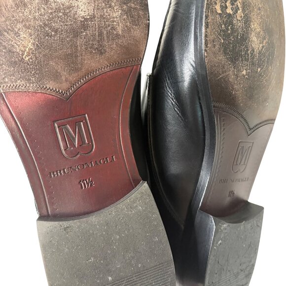 Bruno Magli Loreto BM600677 Black Leather Low Top Plain Toe Oxfords Size 11.5 - Picture 10 of 11